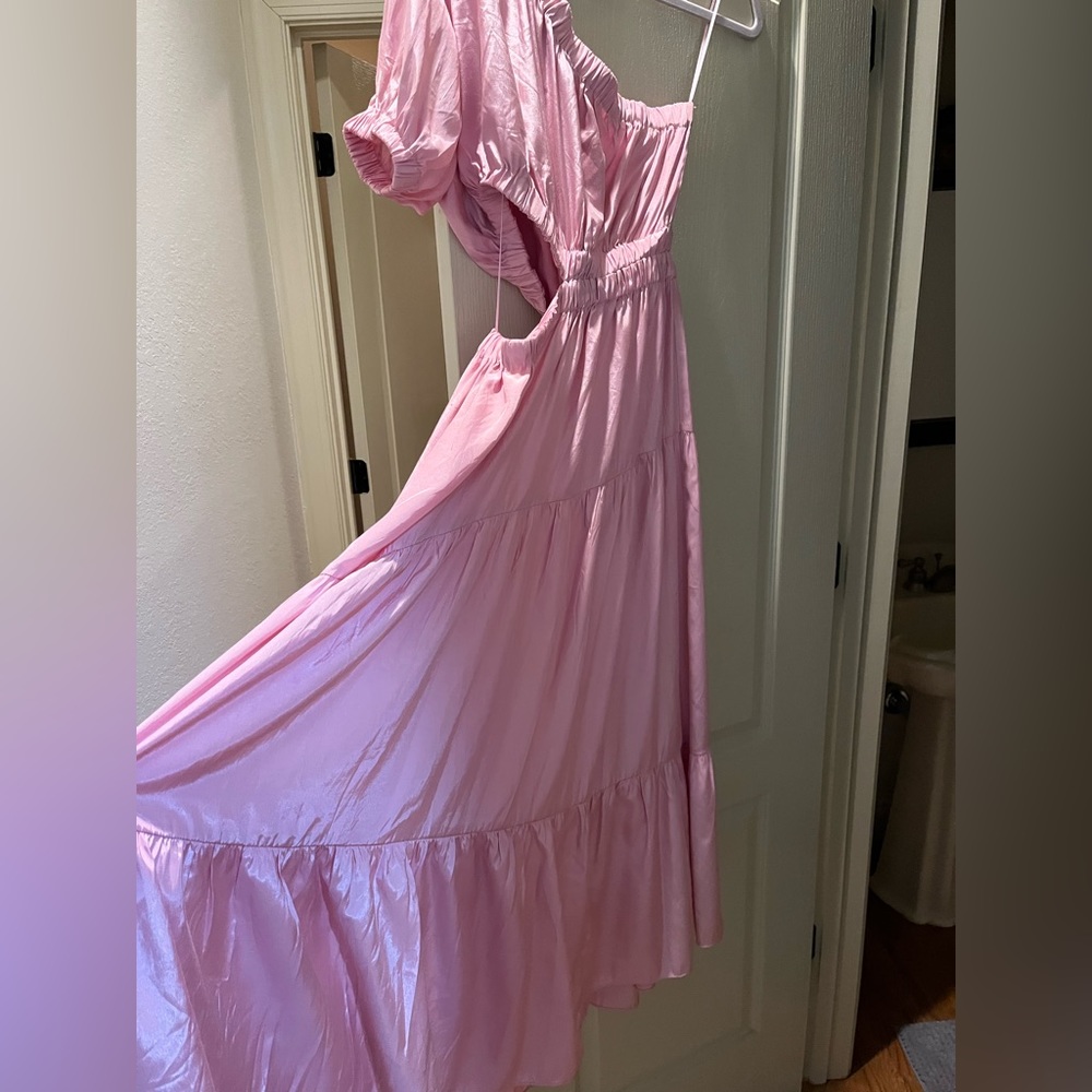Moon River NWT pink one shoulder cut out midi-dress - Picture 4 of 6
